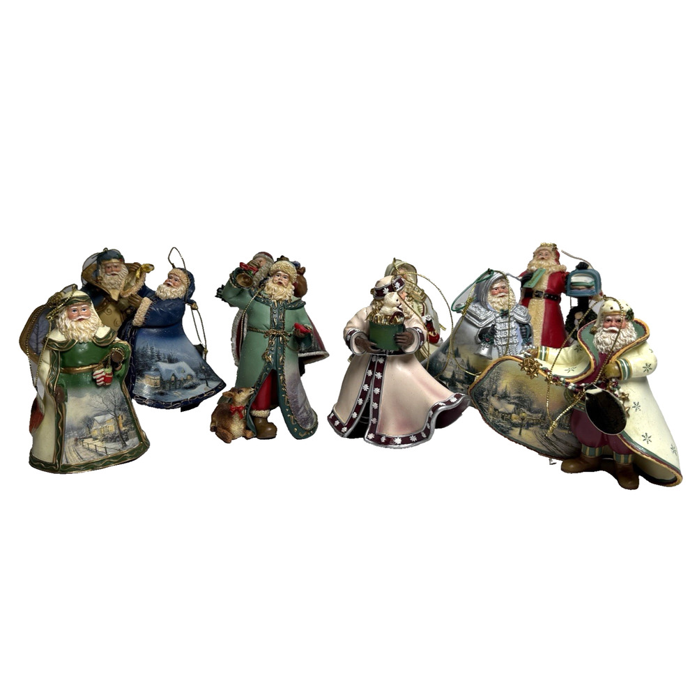 Thomas Kinkade Old World Santa Ornaments Ashton Drake Christmas Lot of 10 Set 1